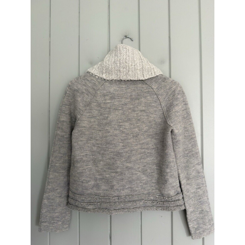 Anthropologie Sleeping on Snow Meribel Gray Cowl Neck Wool Blend Sweater XS - Picture 4 of 5